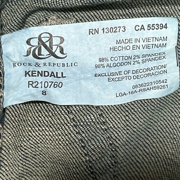 Rock & Republic Kendall Jeans Women’s Size 8 Dark Wash Stretch Denim - Picture 5 of 5